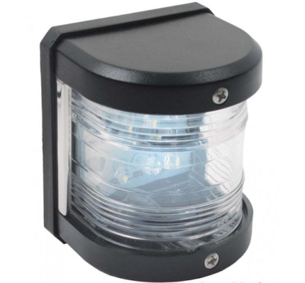 White Port Navigation Light - Black Housing