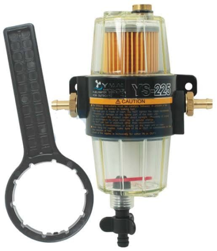 Water Separator Filter Complete Unit With Brass Unions & Bowl Spanner For 4-Stroke