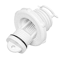 Drain Socket, with Captive Plug - 46mm (White)