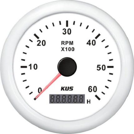 Tacho Meter 6000rpm - 85mm (White)