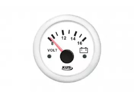 Volt Gauge 12V 52MM White
