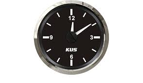 Clock Gauge 52MM Black Face- 316SS Frame