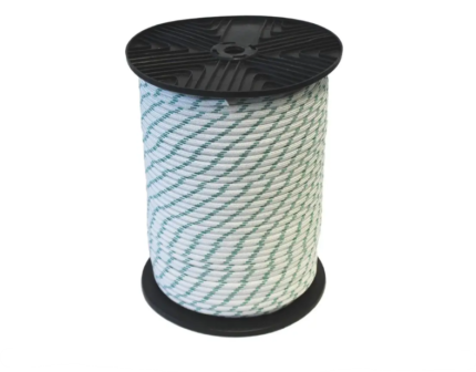 Polyester Braided Rope 6mm x 200m white/green