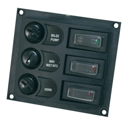 SWITCH PANEL (3'S) BASE & FRAME 9.5 X 10cm BLACK
