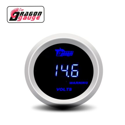 2DIGITAL VOLT GAUGE w/ SILVER RING 52mm BLUE LED