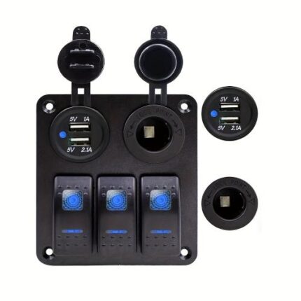 3 GANG SWITCH PANEL 12V/24 BLUE LED